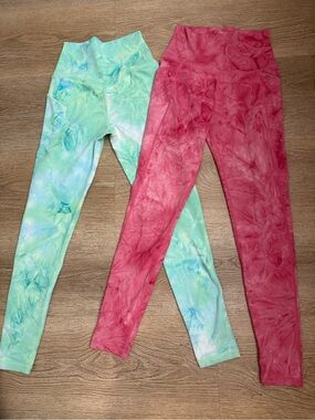 Senita Athletics Tie-Dye Leggings - Pink & Mint